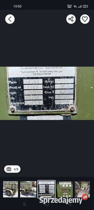 Agregat prądotwórczy wojskowy mobilny 35kW Deutz Lubawa