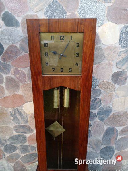 Stojący zegar zabytkowy w stylu Art deco wielkopolskie Nowy Tomyśl