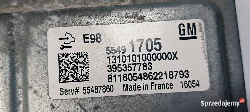KOMPUTER SILNIKA ECU OPEL MERIVA B II 55491705 Pozostałe Lipno