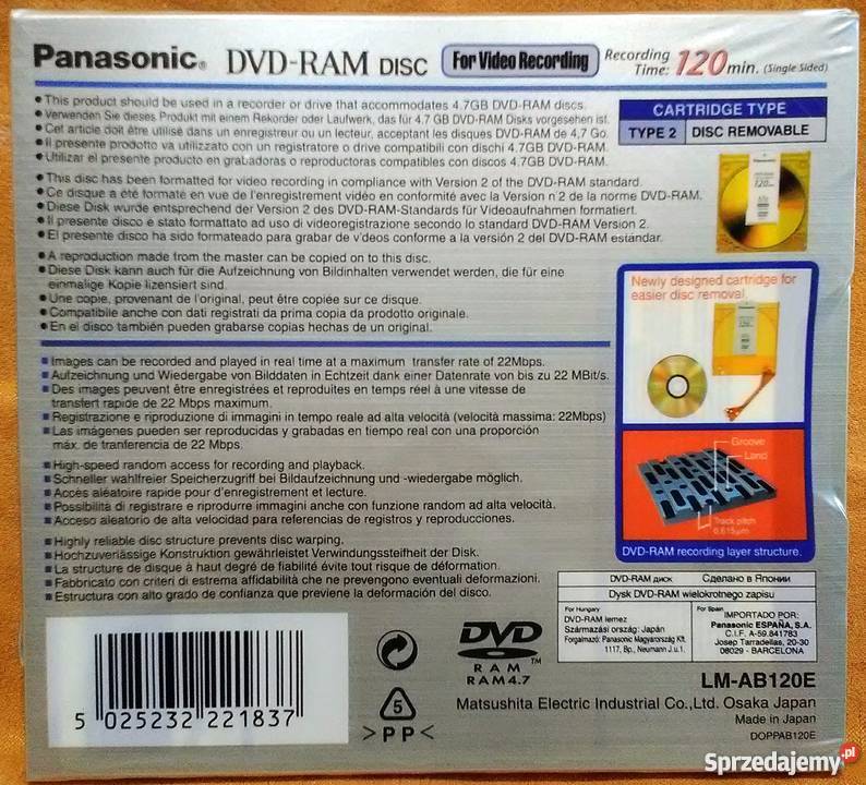 Płyty DVDRAM Panasonic śląskie Świętochłowice