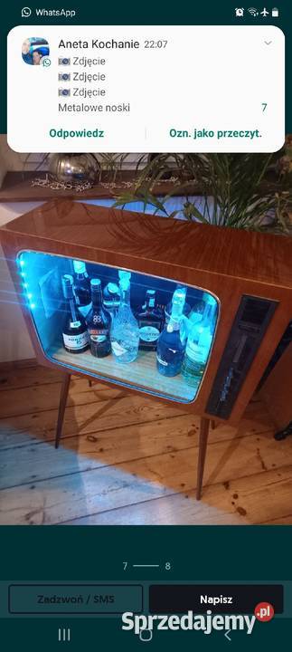 Barek retro tv led vintage fornir