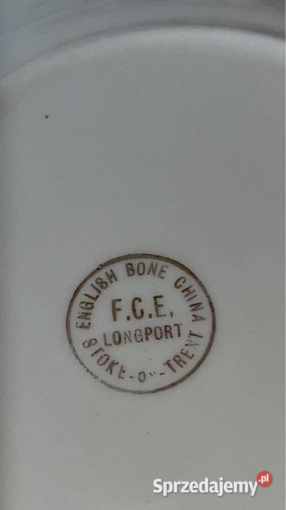 Angielski talerzyk deserowy Sygnatura F CE Gdańsk
