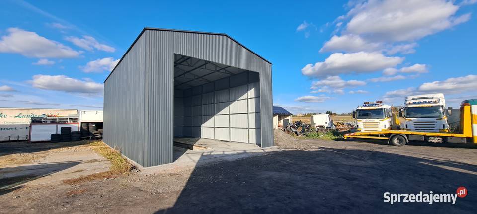 Zielony Otwarty Garaż Blaszany Wiata Magazyn 60m2 Sprzedaż
