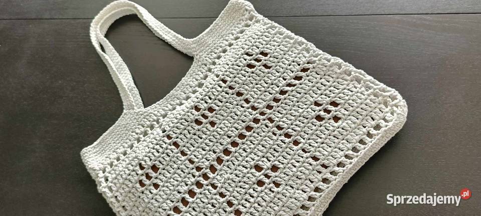 Siatka bawełniana robiona na szydełku Rękodzieło dolnośląskie Lubin sprzedam