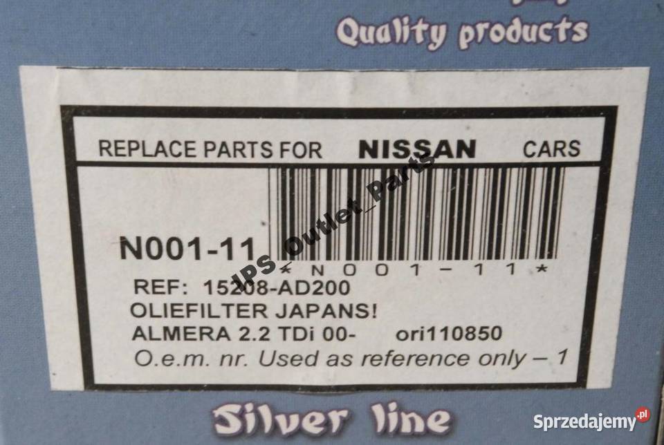 FILTR OLEJU ASHUKI NISSAN ALMERA II PICK UP