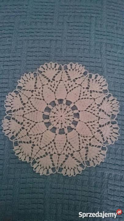 Serwetka szydełkowa ecru średnica 27 dolnośląskie