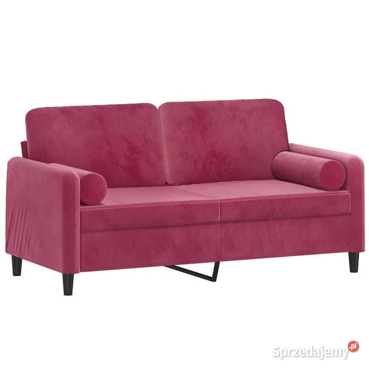 2osobowa sofa z poduszkami winna czerwień 140 sprzedam