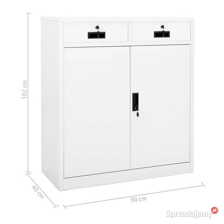 Szafka biurowa biała 90x40x102 stalowa WM336409 Dom i Ogród Warszawa