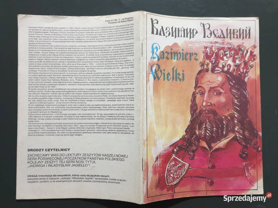 Kazimierz Wielki komiks dwujęzyczny język Książki i Podręczniki Gdynia