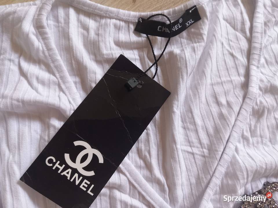 Chanel nowa bluzeczka prążek xlxxl biały Stalowa Wola