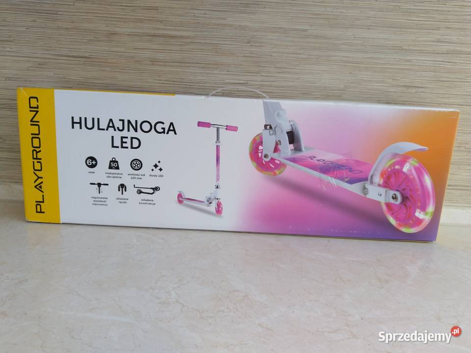 NAJTANIEJ Hulajnoga LED Dwukołowa 120mm Składana
