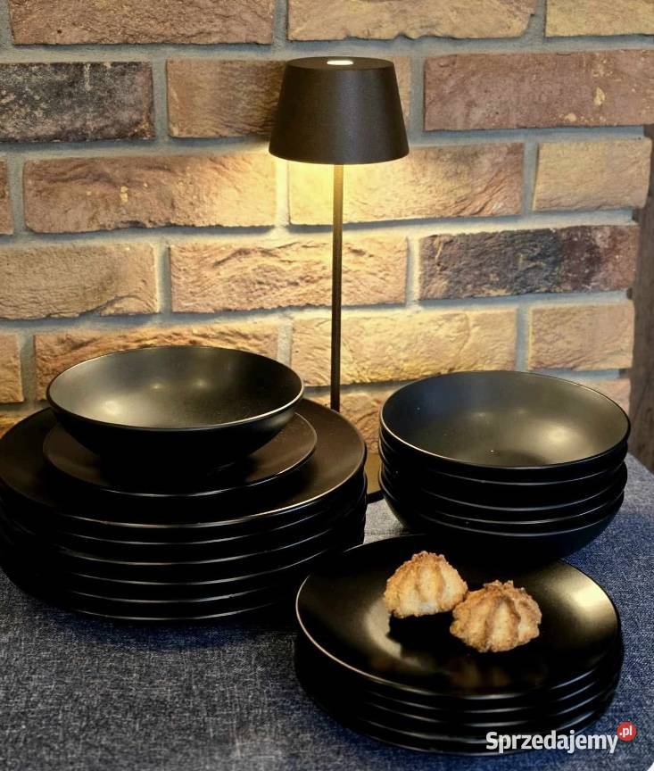 PROMOCJA 139 Zestaw obiadowy 18 elementów czarny śląskie Zabrze