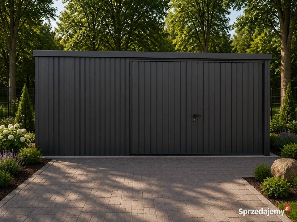 Garaż Blaszany 5x5 Brama podnoszona GRAFIT mat małopolskie Kraków