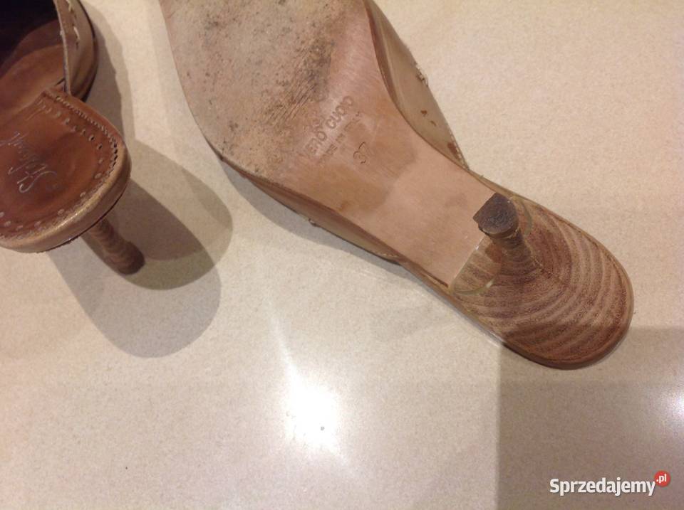 Klapki skórzane na szpilce Stefany P r 365 skóra skóra lubuskie Nowa Sól sprzedam