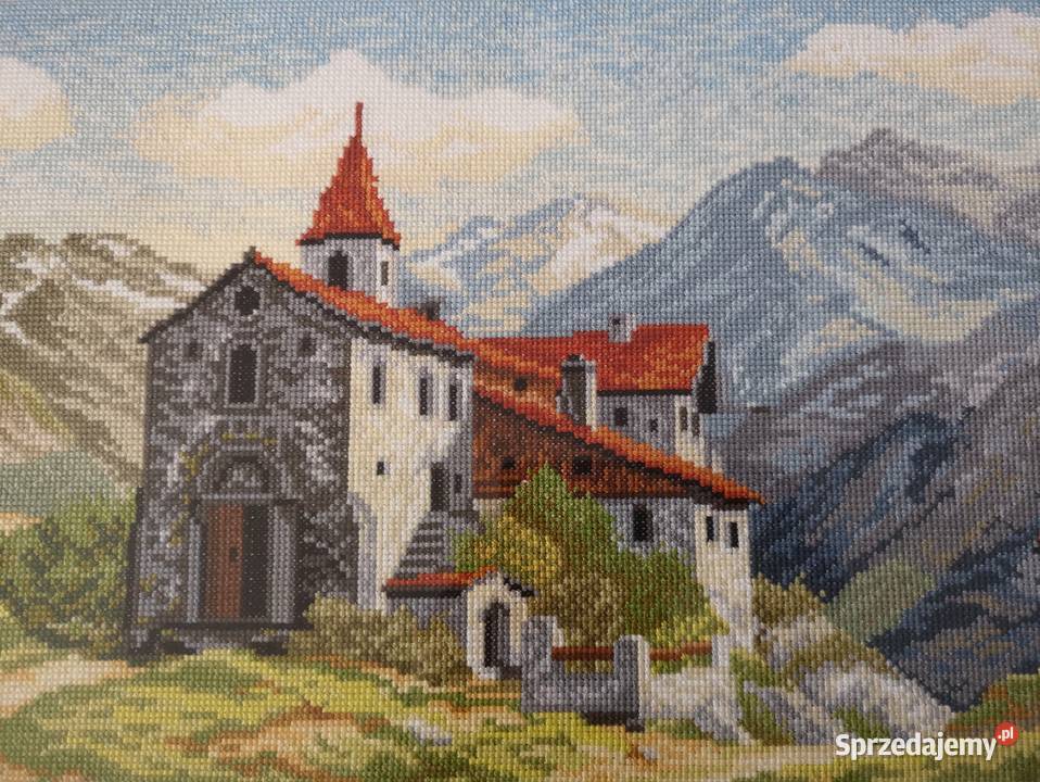 Obraz ręcznie haftowany Zamek na górskim szlaku Otrębusy sprzedam