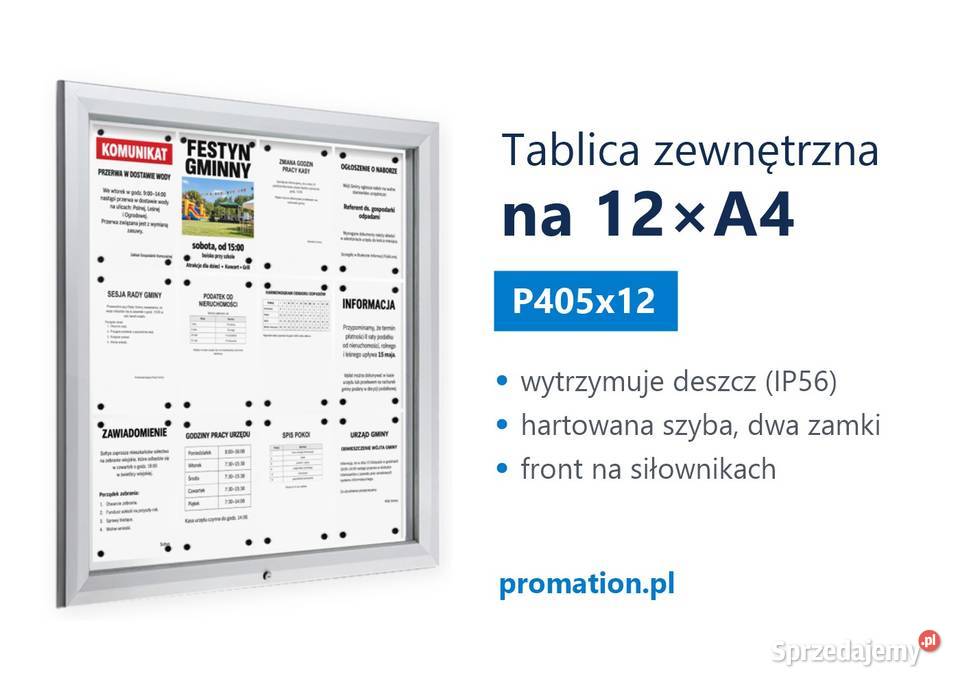 Tablica ogłoszeniowa zewnętrzna 12A4 do osiedla