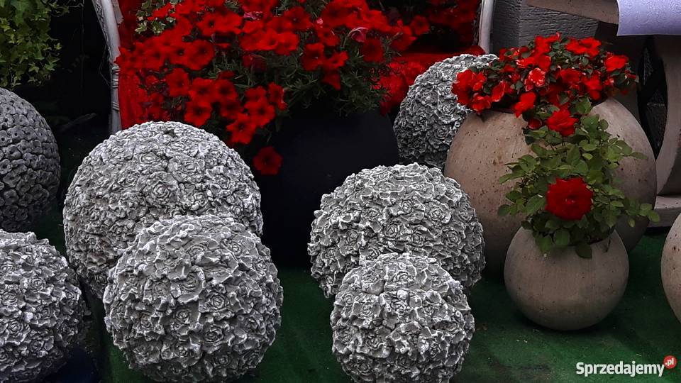 Kule betonowe różane zestaw 3 sztuki