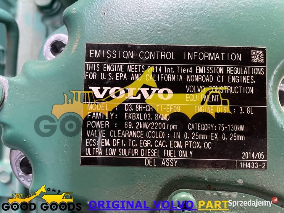 VOLVO SILNIK D38H BL60B BL70B BL61B BL71B mazowieckie Władysławów