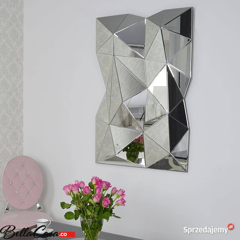 Srebrne lustro glamour prostokątne 80x121x10 Warszawa sprzedam