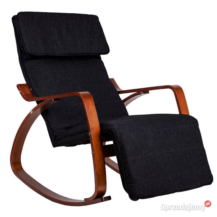 Fotel bujany regulowany podnóżek drewniane