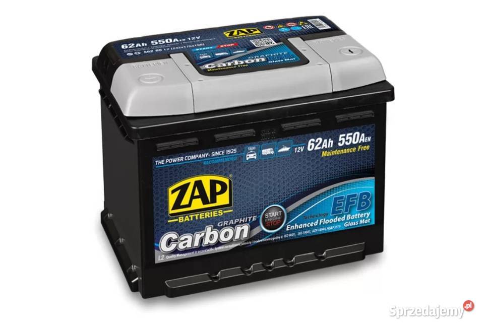 Akumulator ZAP CARBON EFB STARTSTOP 62Ah 550A dolnośląskie Wałbrzych