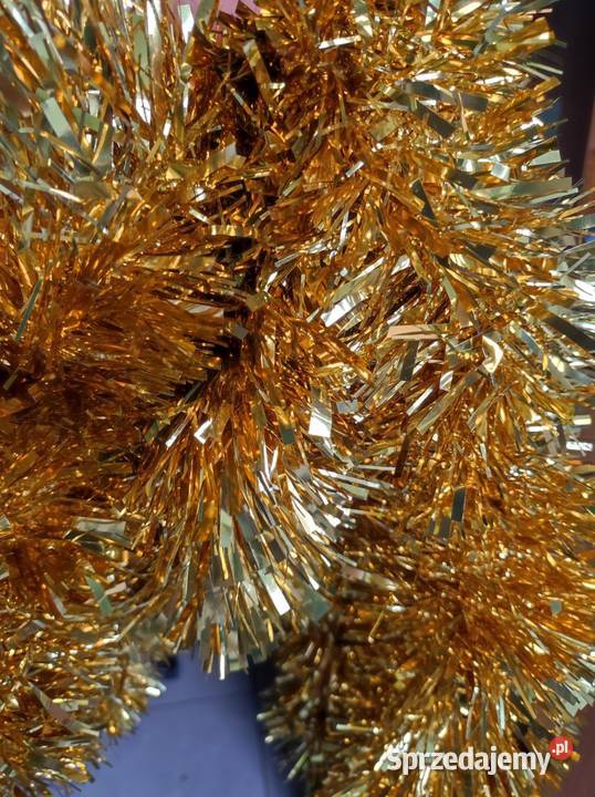 XXL gruby puchaty łańcuch złoty girlanda lameta Kielce