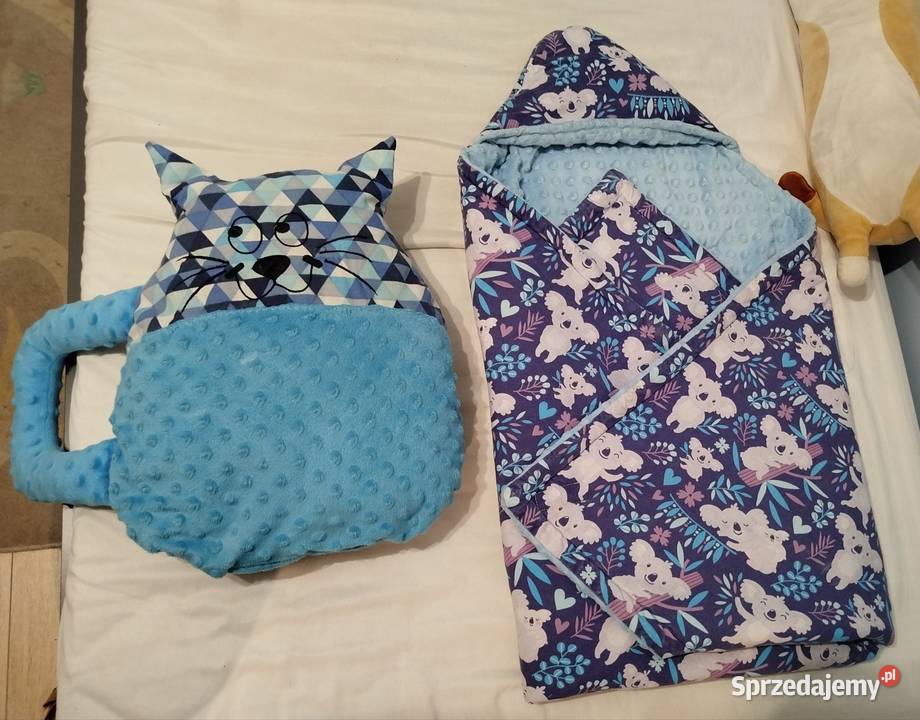 Rożek kocyk i poduszka kot Pościel i kocyki Gajewo