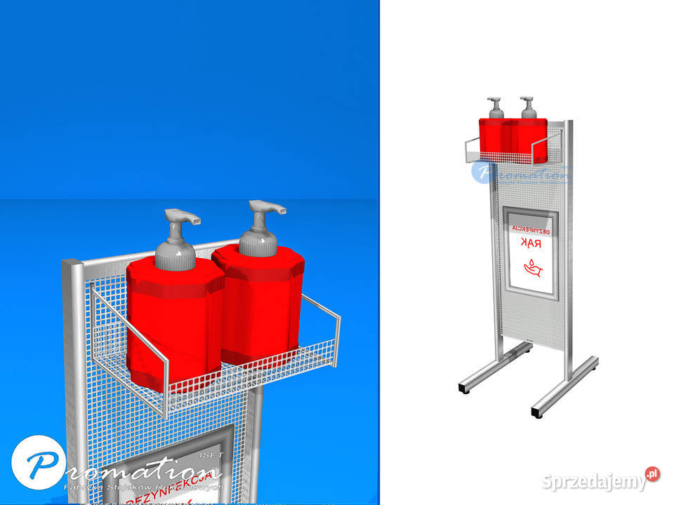 Stojak stolik stand na środki do dezynfekcji rąk Warszawa wyposażenie