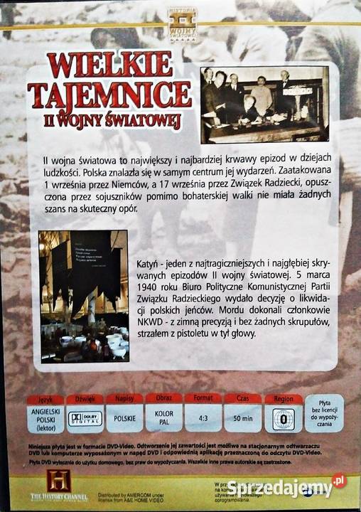 WIELKIE TAJEMNICE II WOJNY ŚWIATOWEJ 1 płyta Filmy wielkopolskie Kalisz