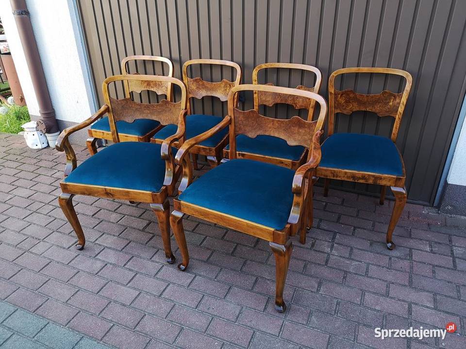 KrzesłaFotele Komplet 6 Sztuk ARTDECO Stare Swarzędz sprzedam