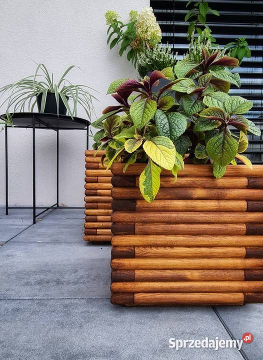Donica drewniana 3D nowoczesna industrialna Kalety