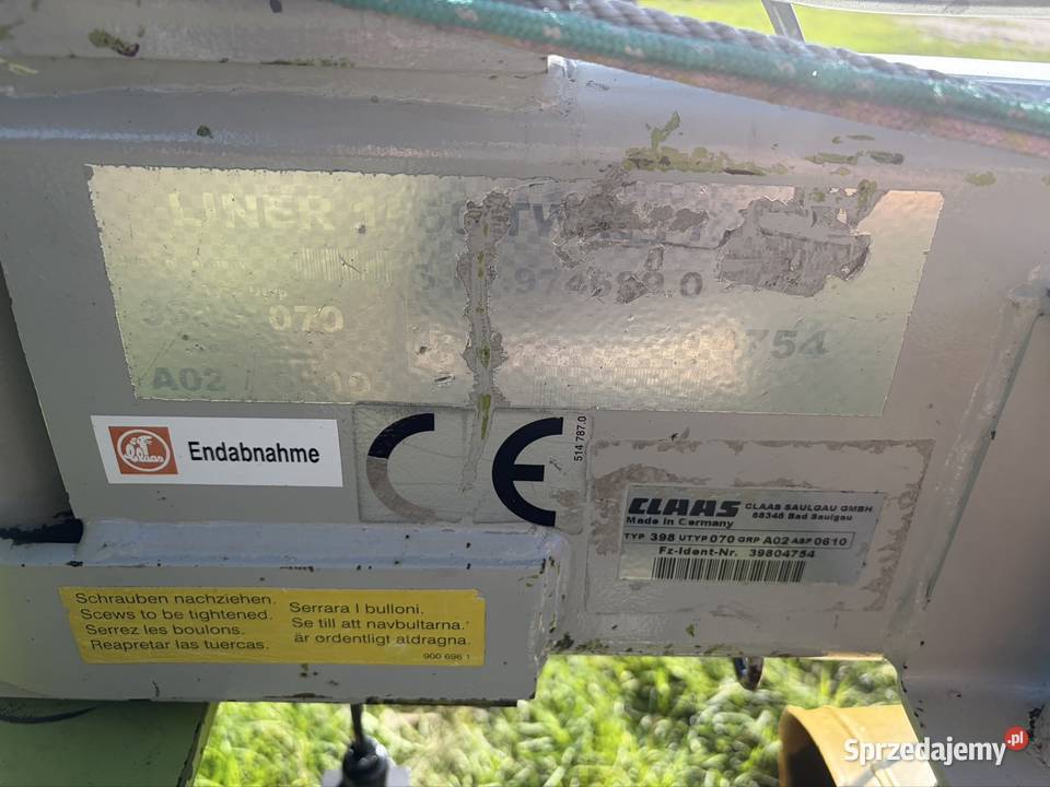Zgrabiarka 2 karuzelowa do boku Claas Liner 1550 mazowieckie Myszyniec