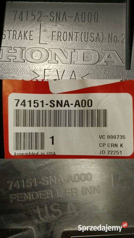 HONDA CIVIC VIII NADKOLE LEWY PRZÓD 74151SNAA00 Pleszew