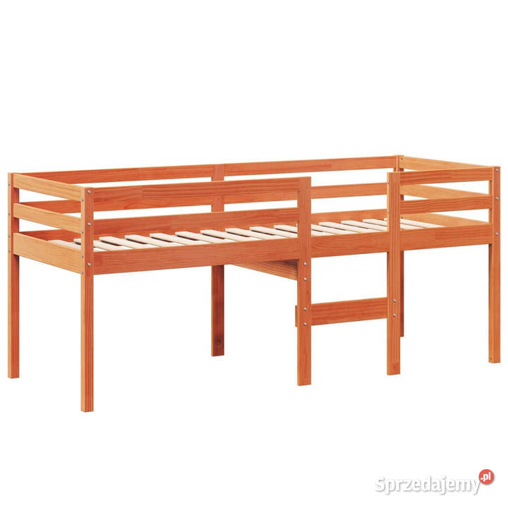 Wysokie łóżko z dachem woskowy brąz drewno 89cm Warszawa