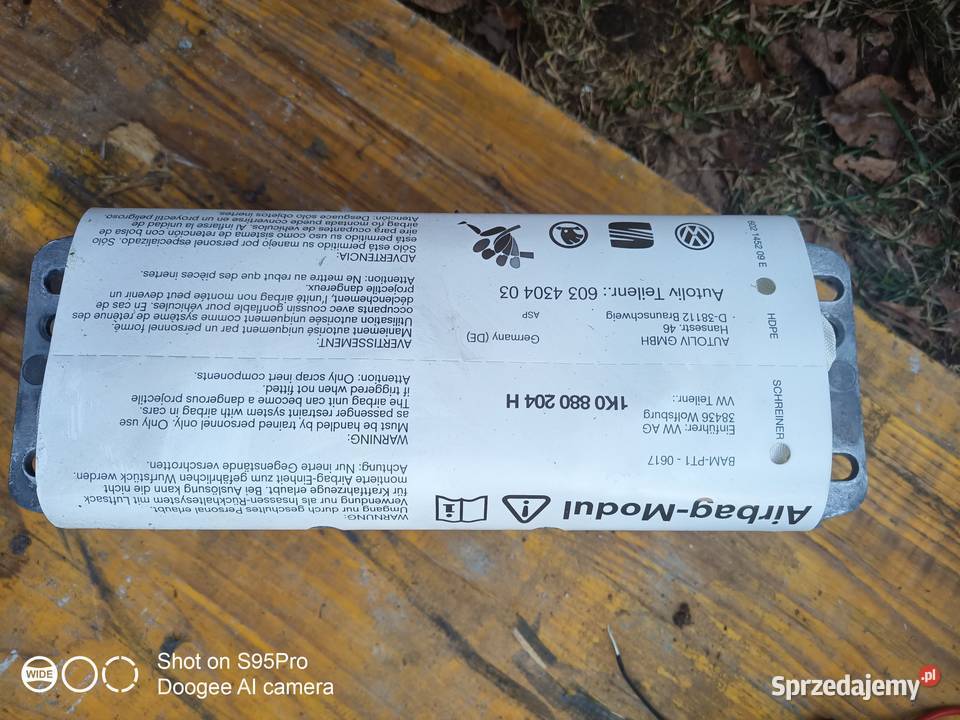 VW golf V AirBag pasażera mazowieckie Czarny Las