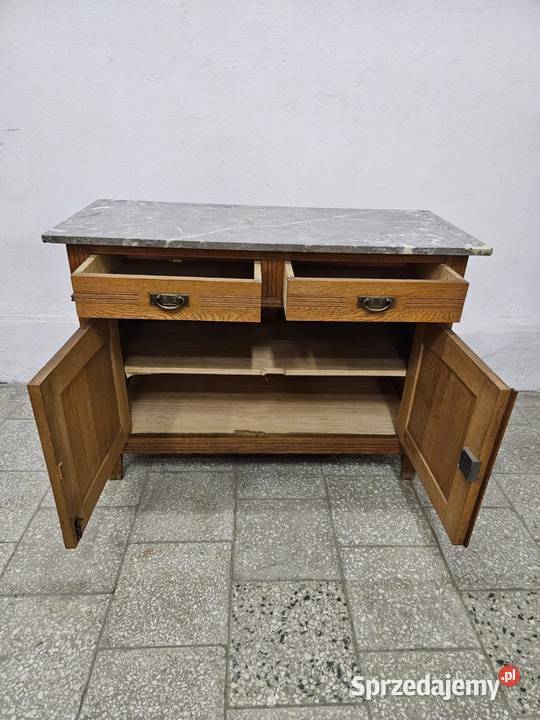 Stara dębowa komoda z marmurem Nowy Sącz