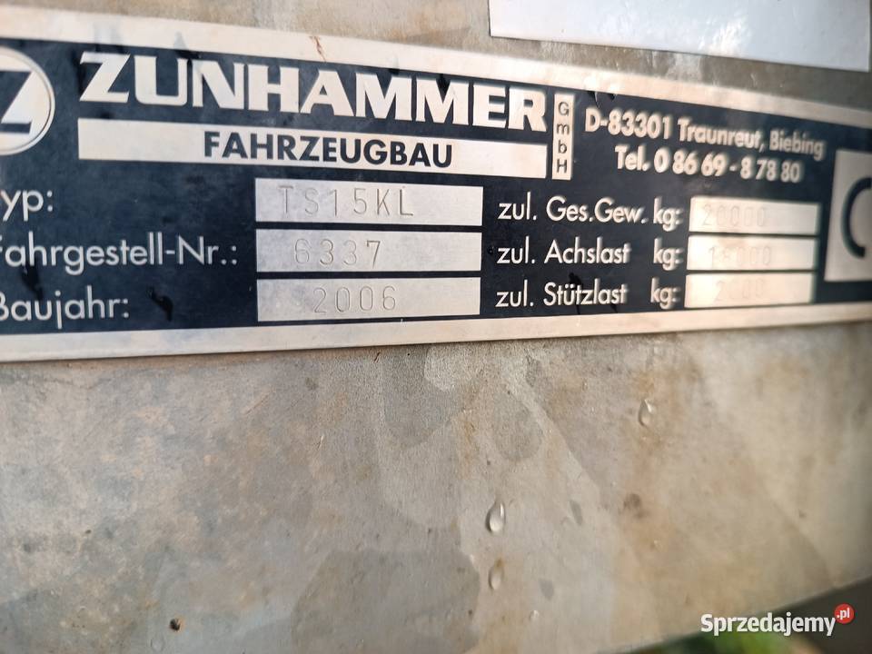 Beczkowóz Zunhammer 15000 litrów z aplikatorem Beczkowozy sprzedam