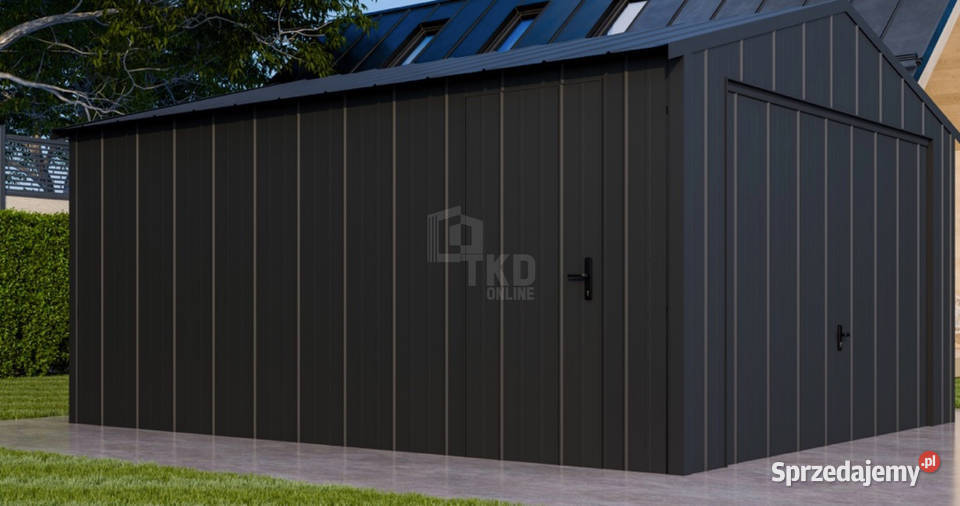 Garaż blaszany 4x5m brama uchylna drzwi blacha Września
