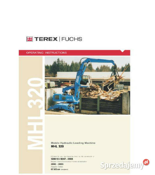 TEREX FUCHS MHL 320 ładowarka instrukcja DTR Kielce sprzedam