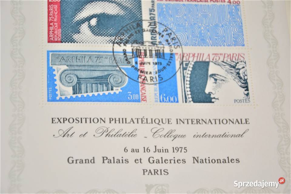 Bloczek 4 znaczki Arphila 75 nagrody Wystawy Filatelistyka Warszawa sprzedam