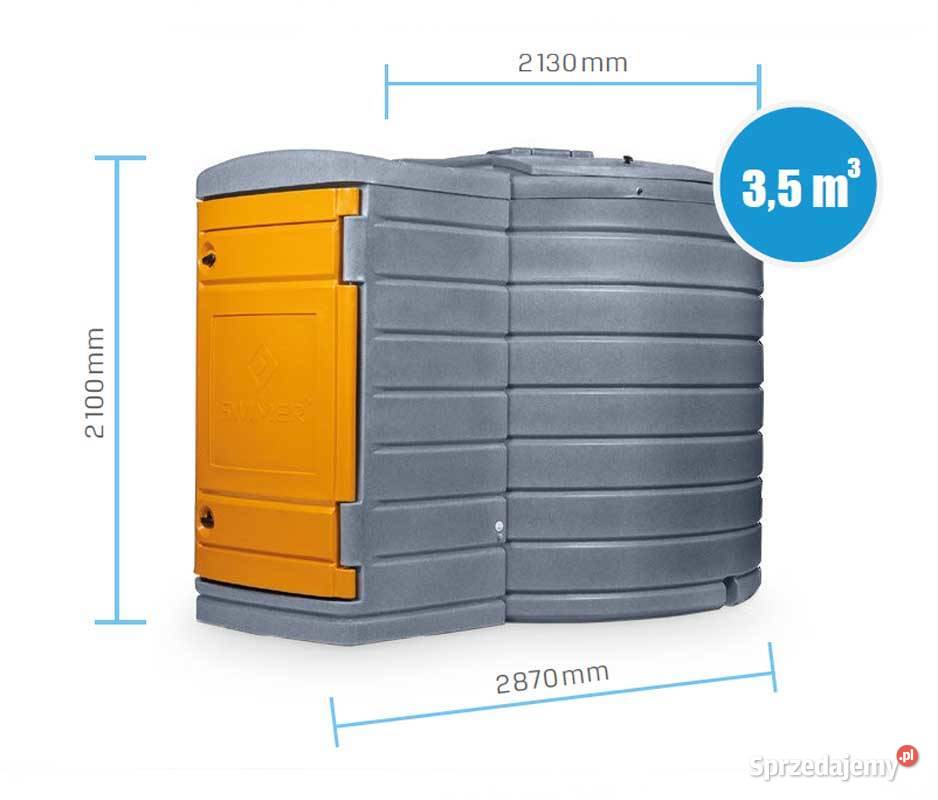 ZBIORNIK DWUPŁASZCZOWY NA OLEJ NAPĘDOWY ON 3500L Trzebnica