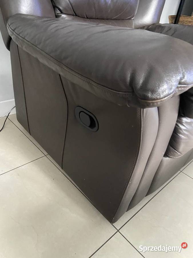 Sofa dwa fotele i pufa skóra kujawsko-pomorskie