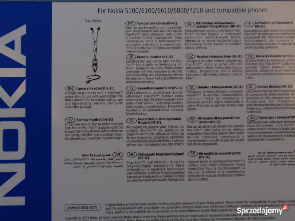 Kamera Nokia HS1C Camera Headset Euro 2