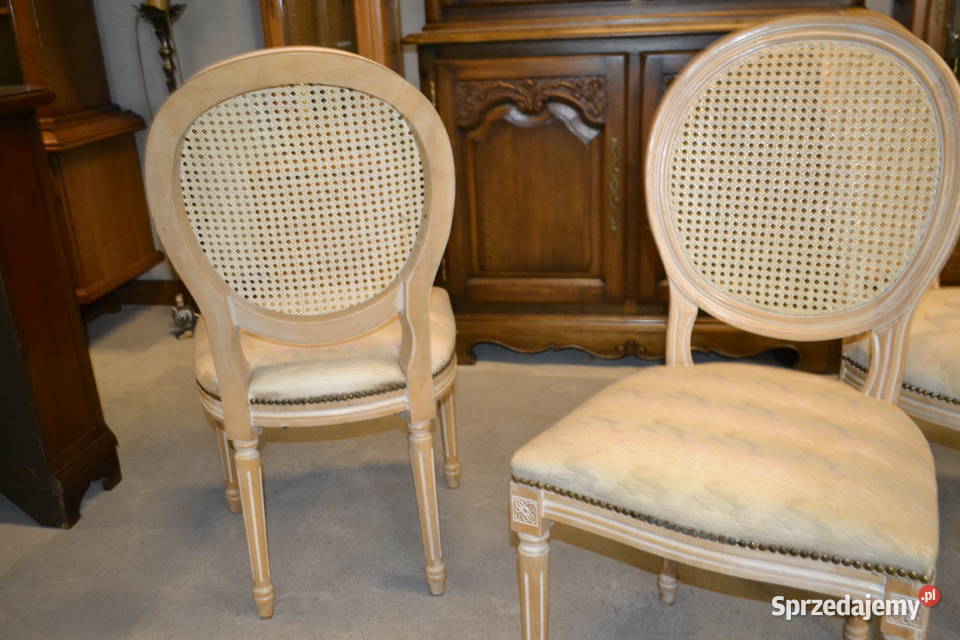 krzesła medaliony rafia 4 Meble śląskie Będzin