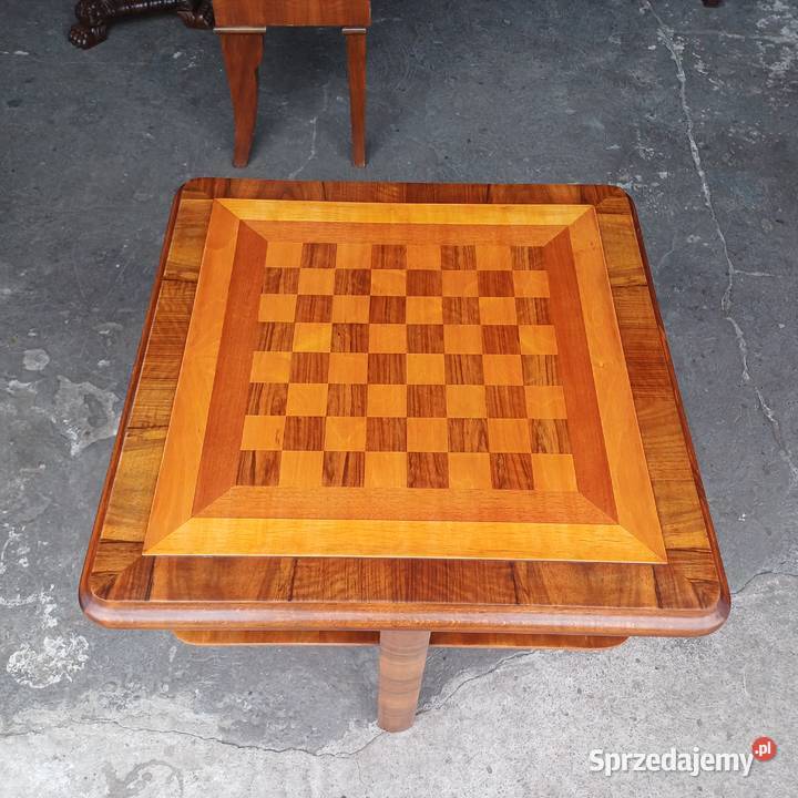Stolik szachowy intarsjowany w stylu ArtDeco Suchorzew