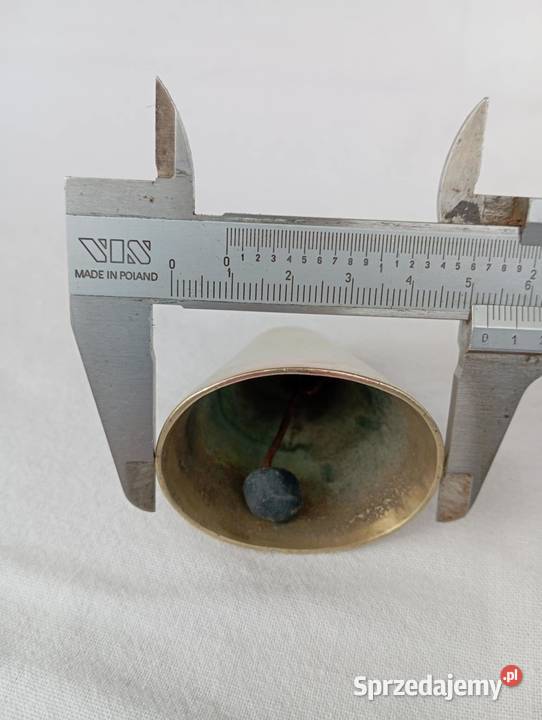 DZWONEK MOSIĘŻNY STARY STYLOWY OWALNY Niemodlin