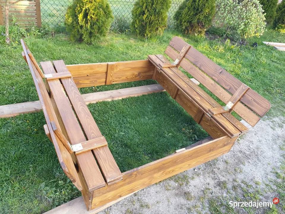 Piaskownica zamykana z ławeczkami 140x140 Łódź