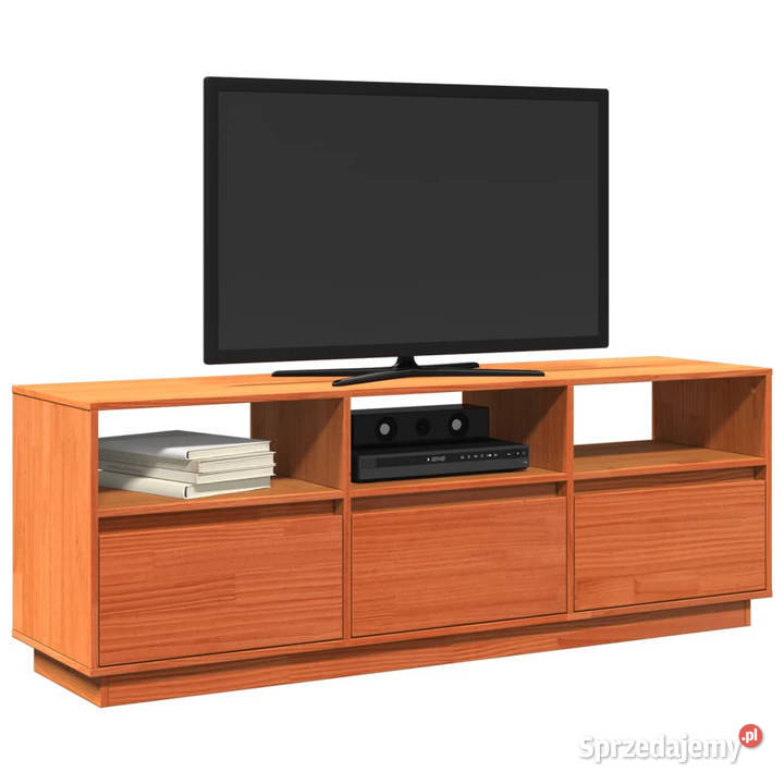 Szafka RTV woskowy brąz 140x37x50 lite drewno mazowieckie Warszawa sprzedam