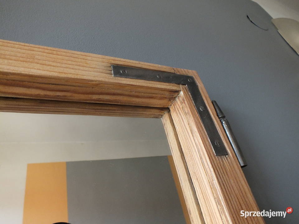 Stare okno drewniane lustro w ramieokoło 1930 Bielawa