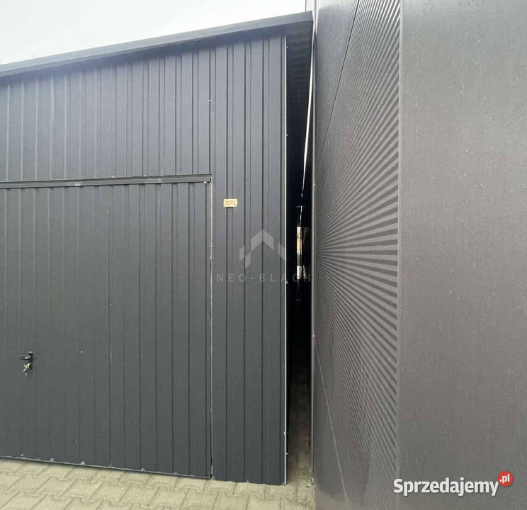 Garaż blaszany 45x10m 2x brama uchylna 2x drzwi 45m2 Wisła